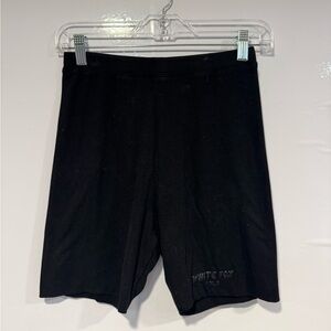 White Fox Black Ribbed biker Shorts